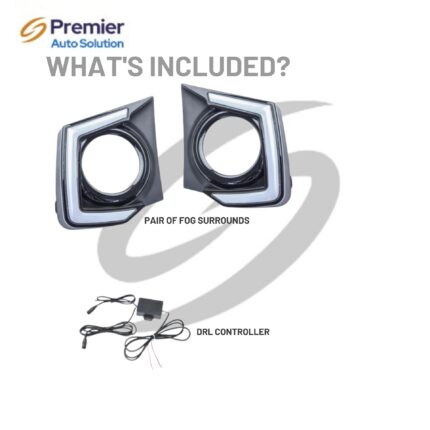 LED DRL Fog Light Surround Kit (Black Bezel) for Mitsubishi L200 2015-19