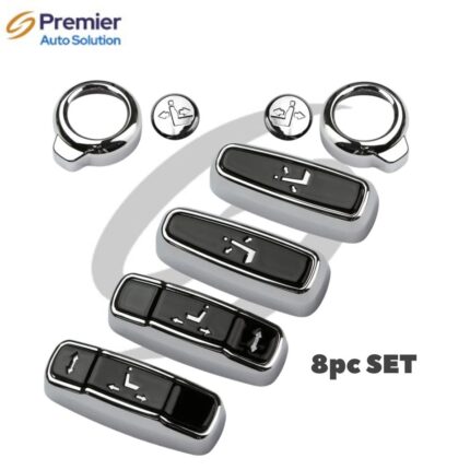 Interior Seat Button Covers (8 pc) - Chrome & Black for Land Rover Discovery Sport